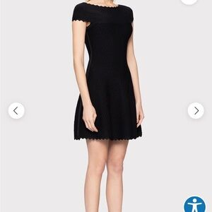 Herve Leger off shoulder flair skirt dress